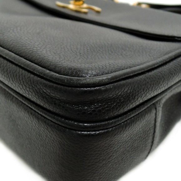 Chanel Black Leather with Gold Accent Chain Bag - Picture 5 of 9